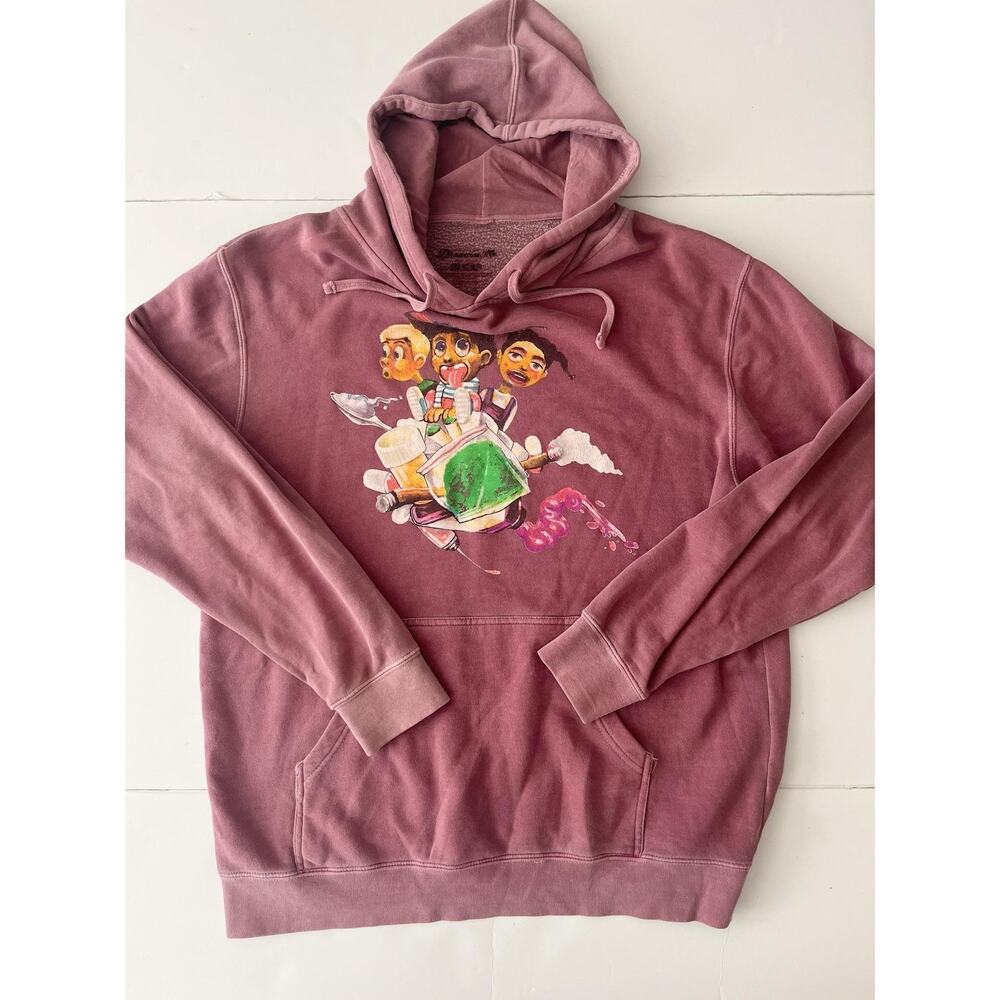 Dreamville Hoodie Mens XL Pink Choose Wisely Tour Graphic Pullover Fleece